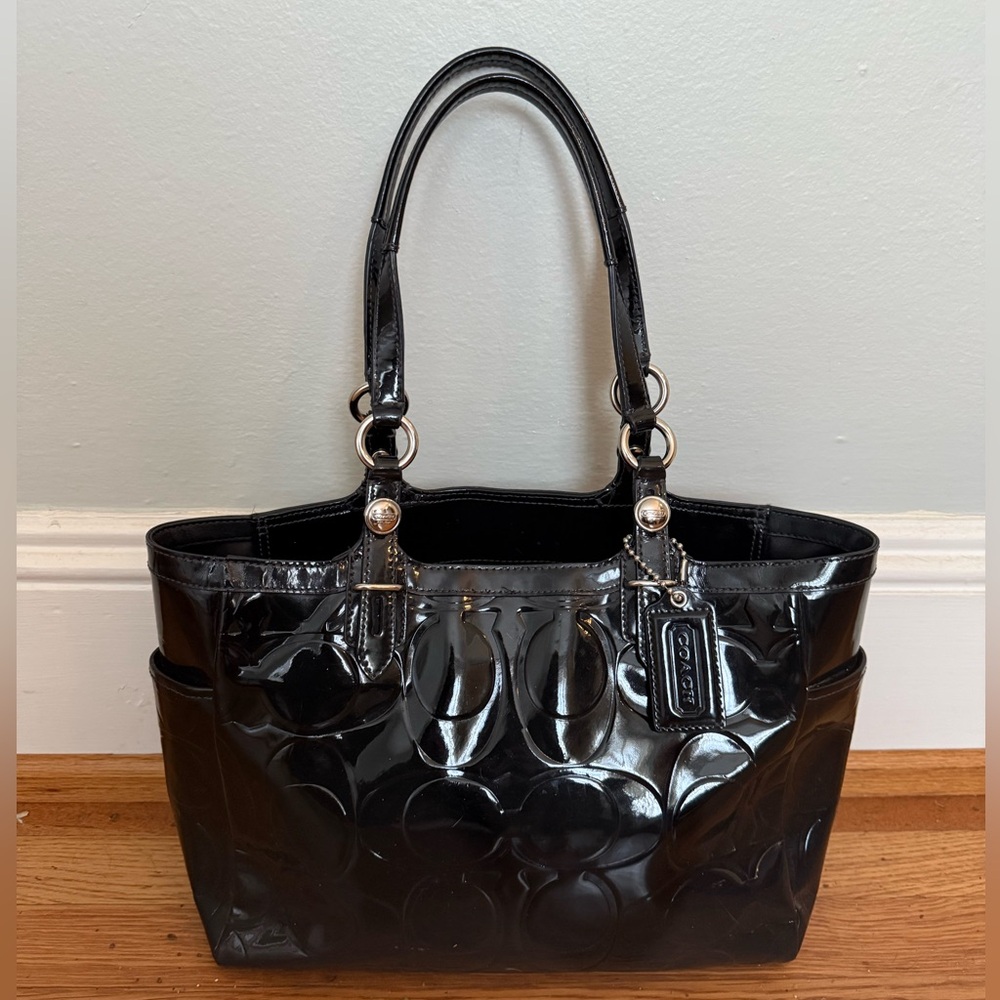 Coach black Patent Leather Tote bag